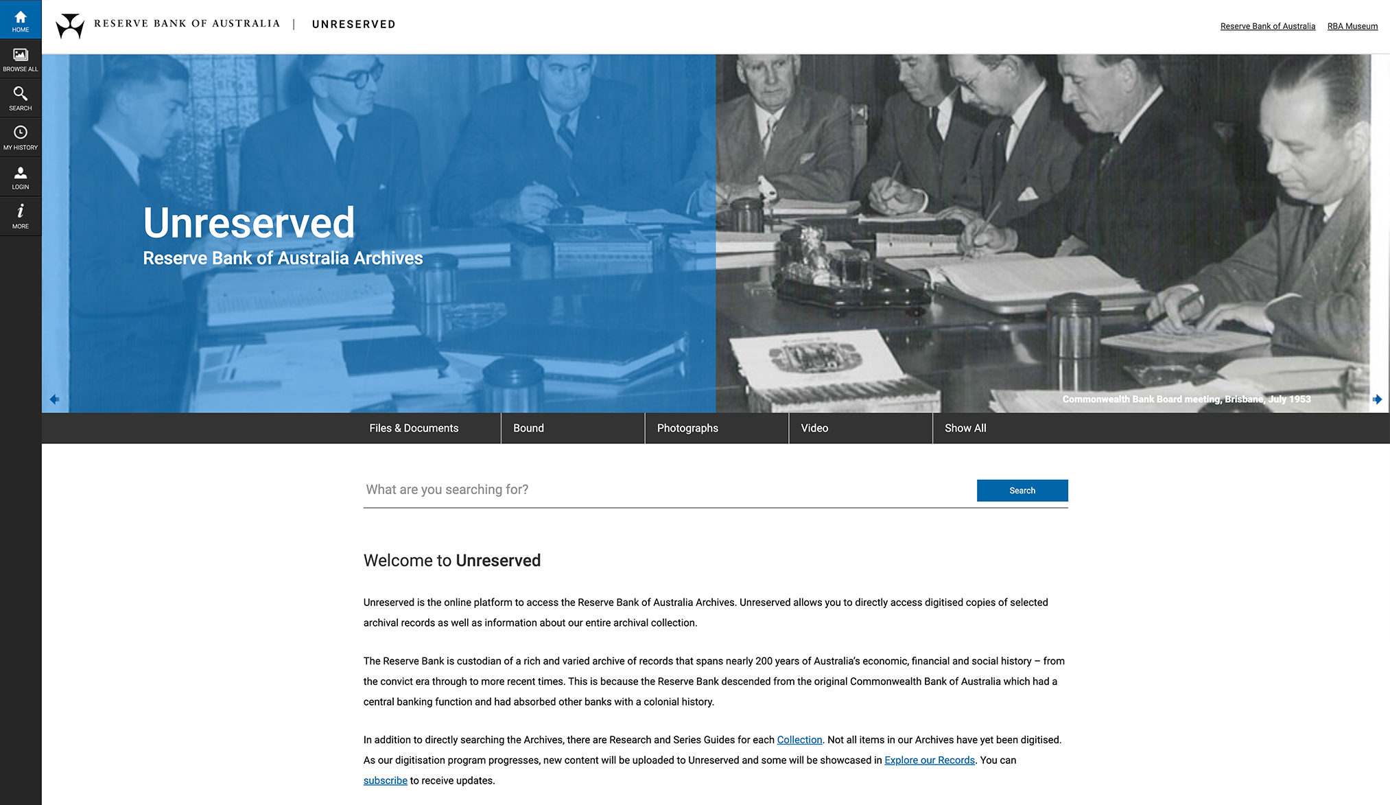 Reserve Bank of Australia Recollect Homepage