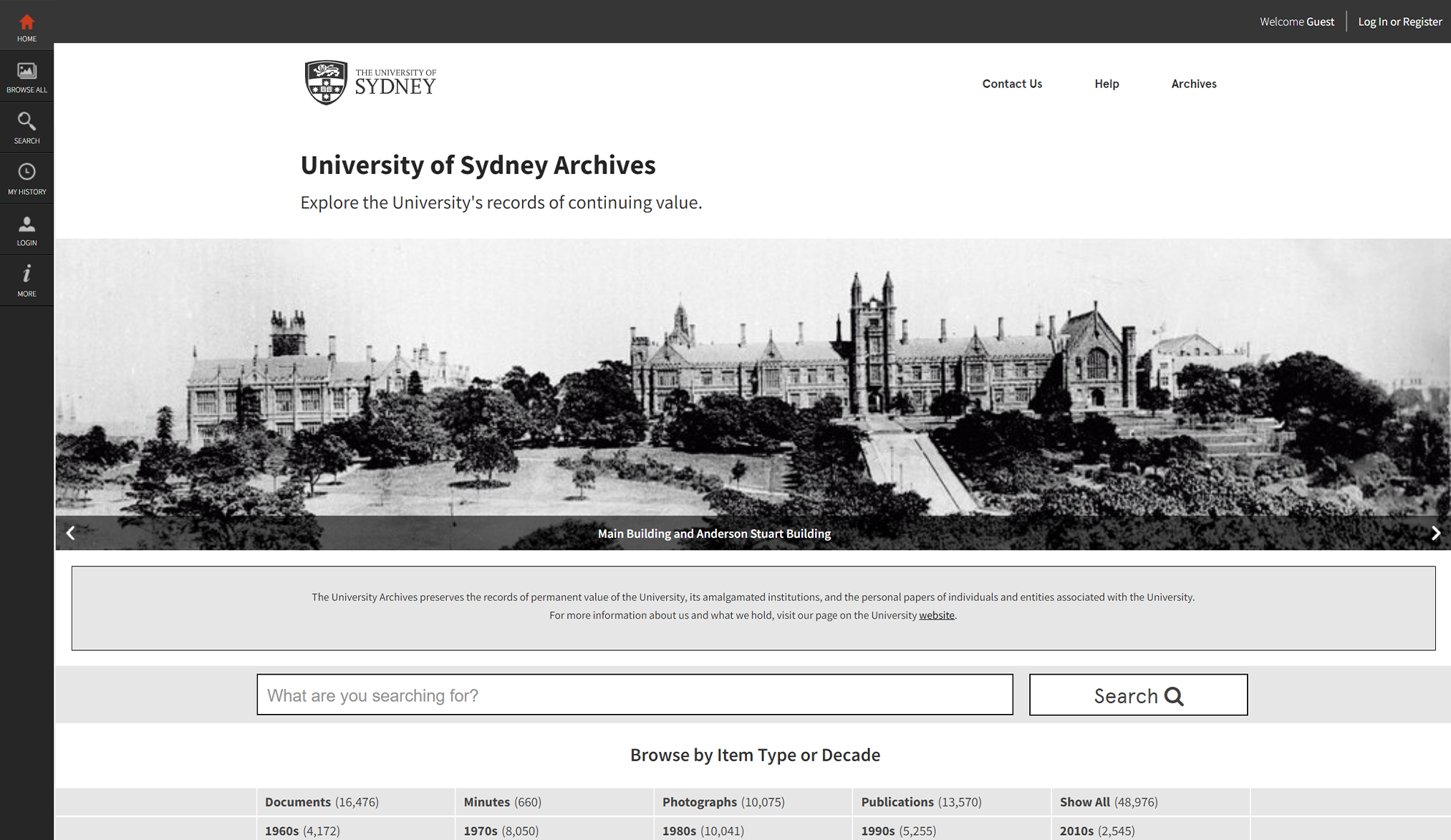 University of Sydney Archives Recollect Homepage