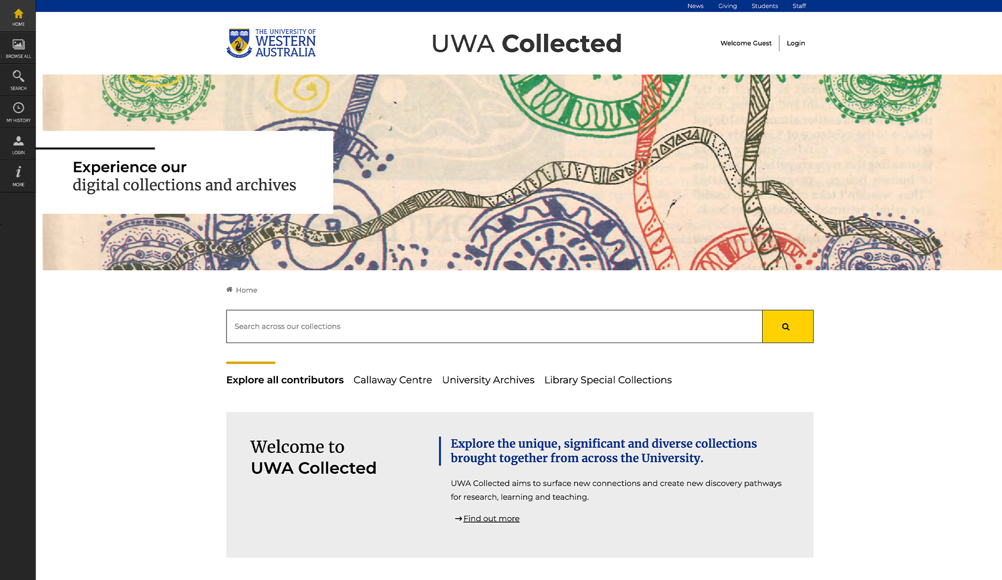 University of Western Australia Recollect Homepage